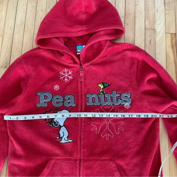 Fleece Red Peanuts Snoopy zip up hoodie - Picture 5 of 8